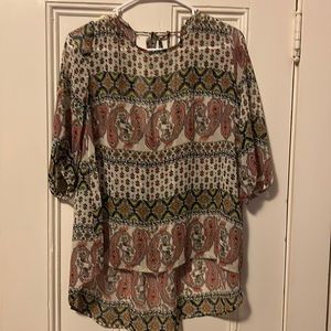 Sheer paisley pattern blouse